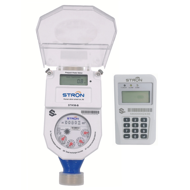 STS Prepaid Water Meter with Wireless Communication RF LoRa 12 Flow Rate and 34 Measurement Range