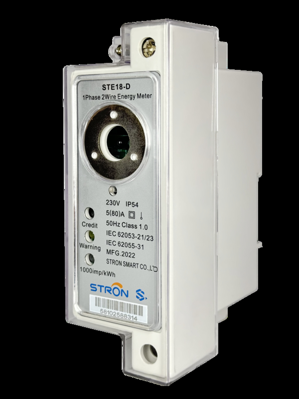 Meter Prabayar STS Din-Rail Meter Listrik Satu Fasa + Komunikasi Modul CIU RF/PLC