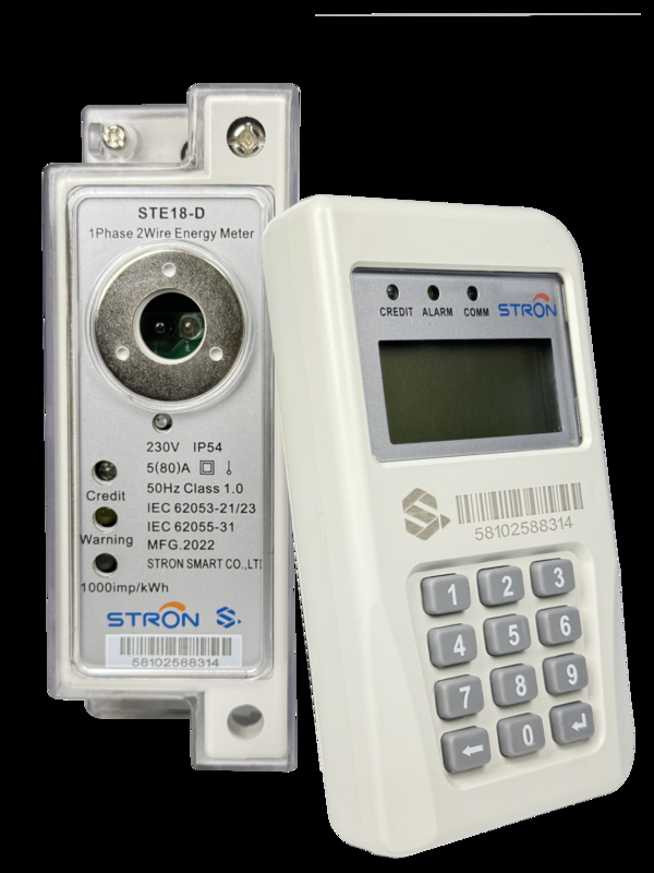 Meter Prabayar STS Din-Rail Meter Listrik Satu Fasa + Komunikasi Modul CIU RF/PLC