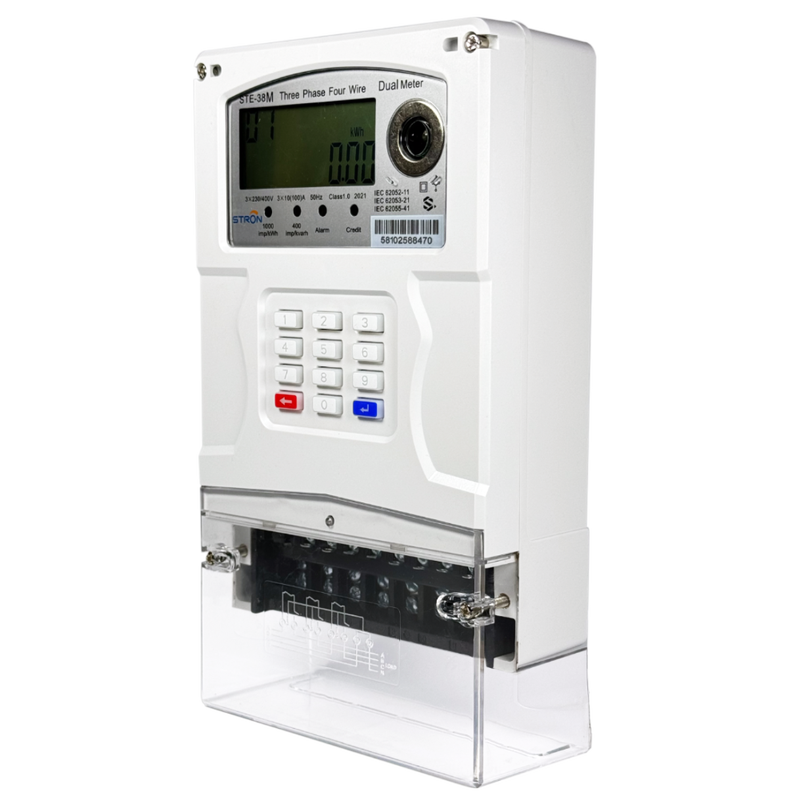 STS Prepaid Dual Source Three-Phase Power Meter - Event Log & Real-Time Clock & Low-Voltage Protection