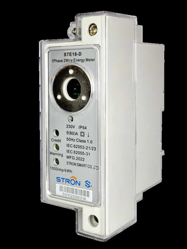 DIN Rail Single-phase Prepaid Meter Smart Prepaid Electricity Meter Frekuensi nominal 50-60HZ Dengan prabayar untuk pemantauan penggunaan energi