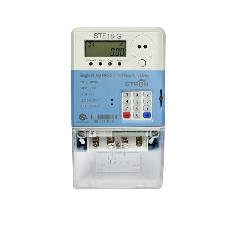 Kelas 1 Akurasi Smart Prepaid Electricity Meter Featuring Keypad Input dan Stronpay Vending Software Mendukung Penggunaan Energi
