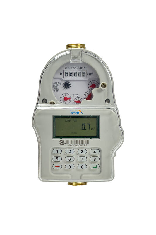 RF Communication Module Enabled Prepaid Water Meter Baterai berkapasitas besar Dengan Kasus Bagian Listrik Plastik dan Kisaran Suhu Operasi