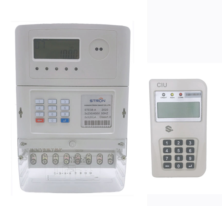 STE38-S Stron STS Standard Prepaid Split Three Phase Electricity Measurement Meter dengan CIU Hotsale