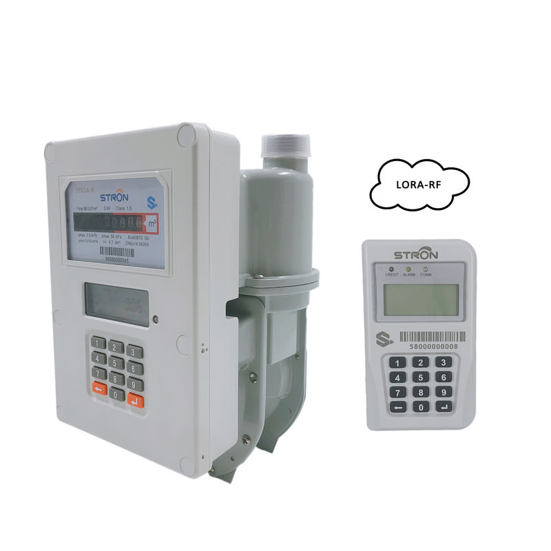 1.6m3 / H Baca Pengukur Gas Hunian, ISO9001 Pay As You Go Gas Dan Meteran Listrik