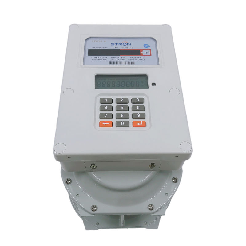 1.6m3 / H Baca Pengukur Gas Hunian, ISO9001 Pay As You Go Gas Dan Meteran Listrik