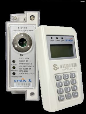 Meter Prabayar STS Din-Rail Meter Listrik Satu Fasa + Komunikasi Modul CIU RF/PLC