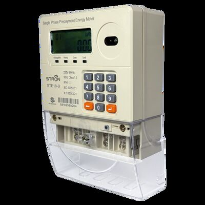 STE18-B Meter Prabayar Terpisah Fase Tunggal dengan Antarmuka Pengguna CIU, Tahan Air Debu IP54, Bersertifikat STS, Mendukung Tarif TOU, Komunikasi LoRa-RF & PLC Opsional
